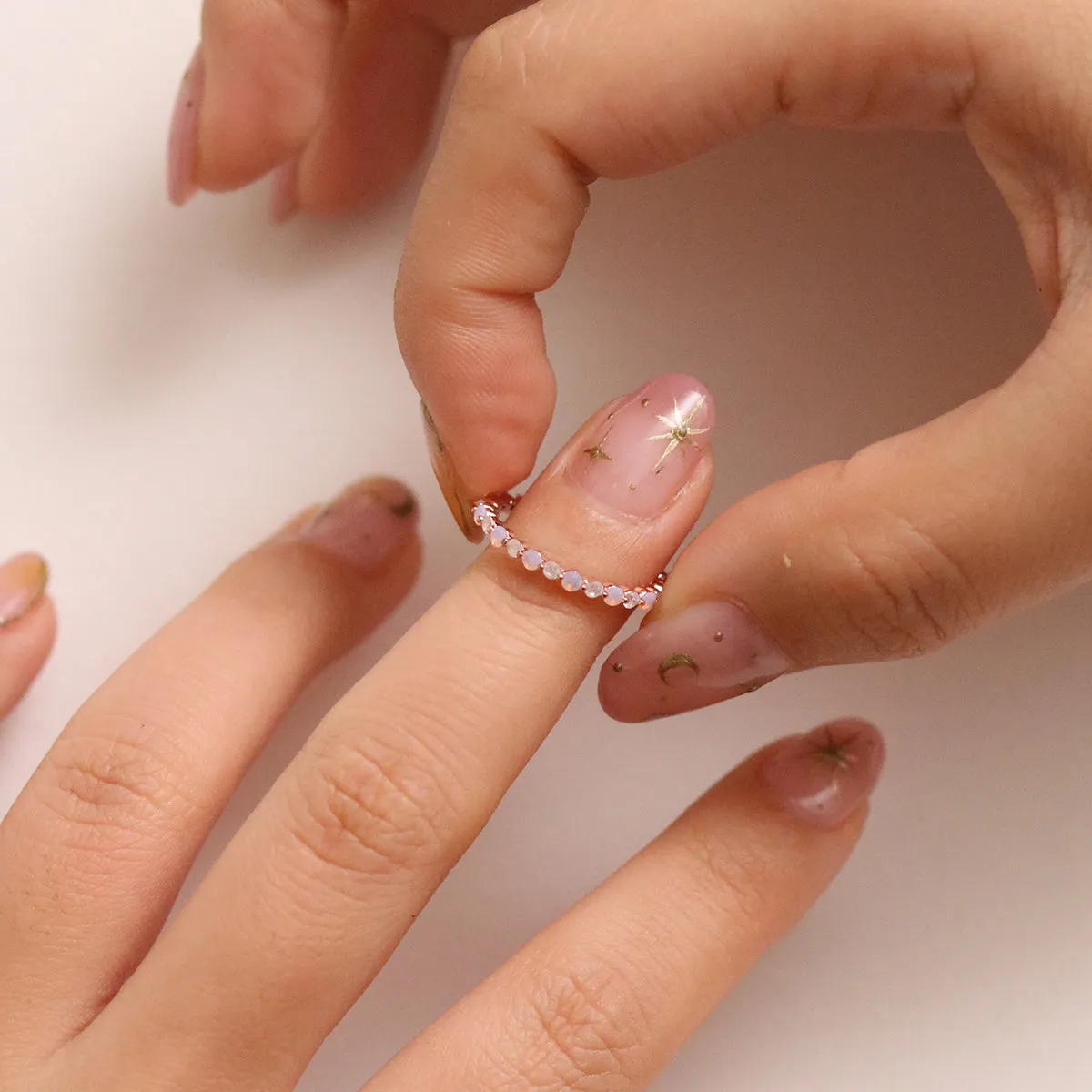 Pale Pink Moonstone ring