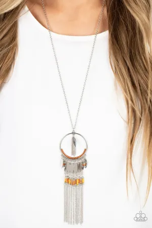 Paparazzi Necklace ~ Dancing Dreamcatcher - Orange