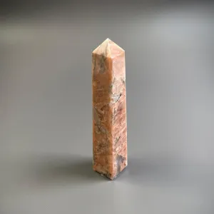 Peach Moonstone with Smoky Quartz Tower