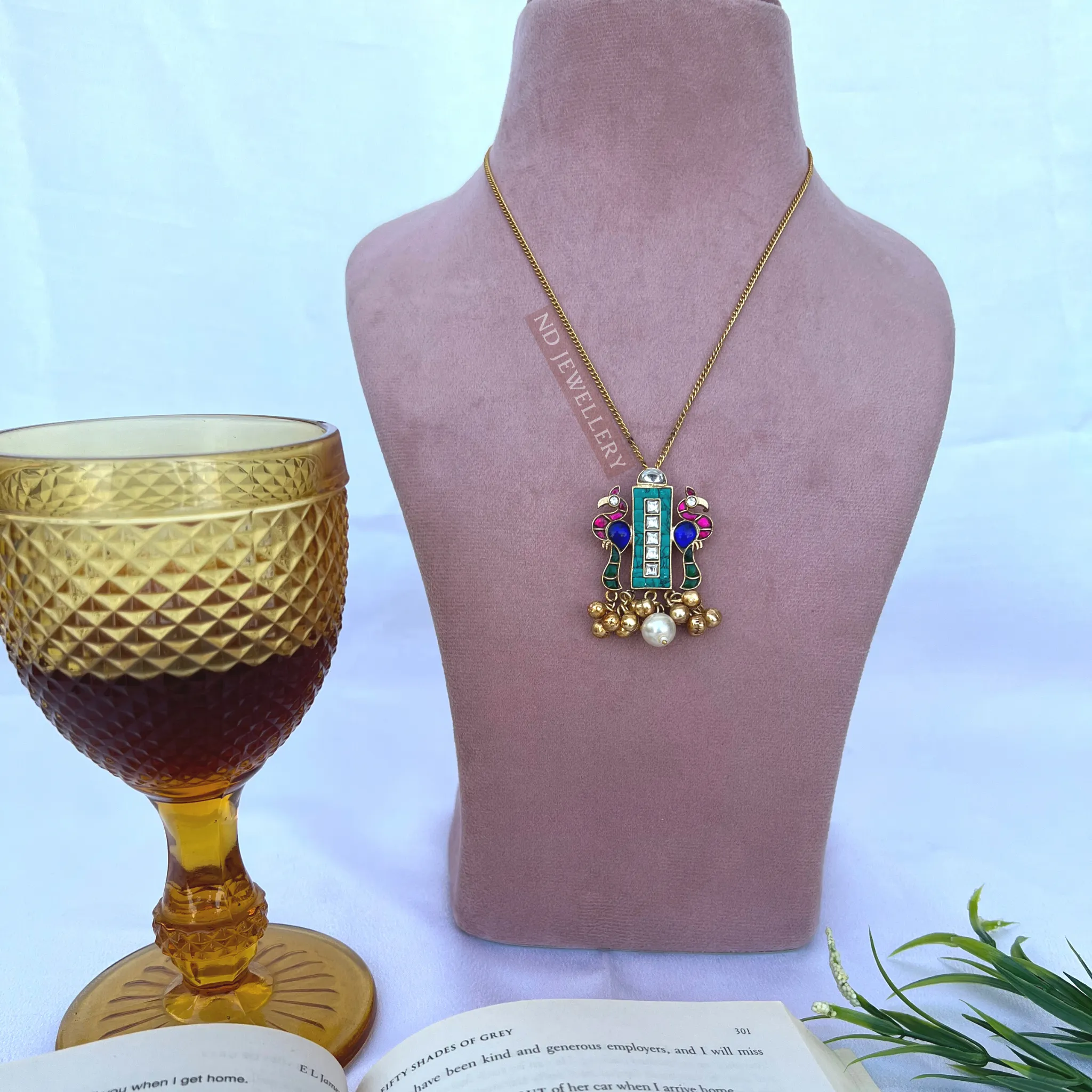 Peacocks in the window Pendant