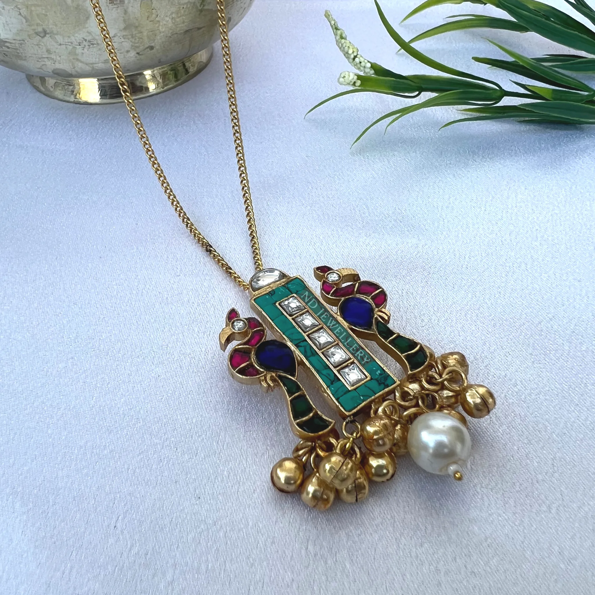 Peacocks in the window Pendant