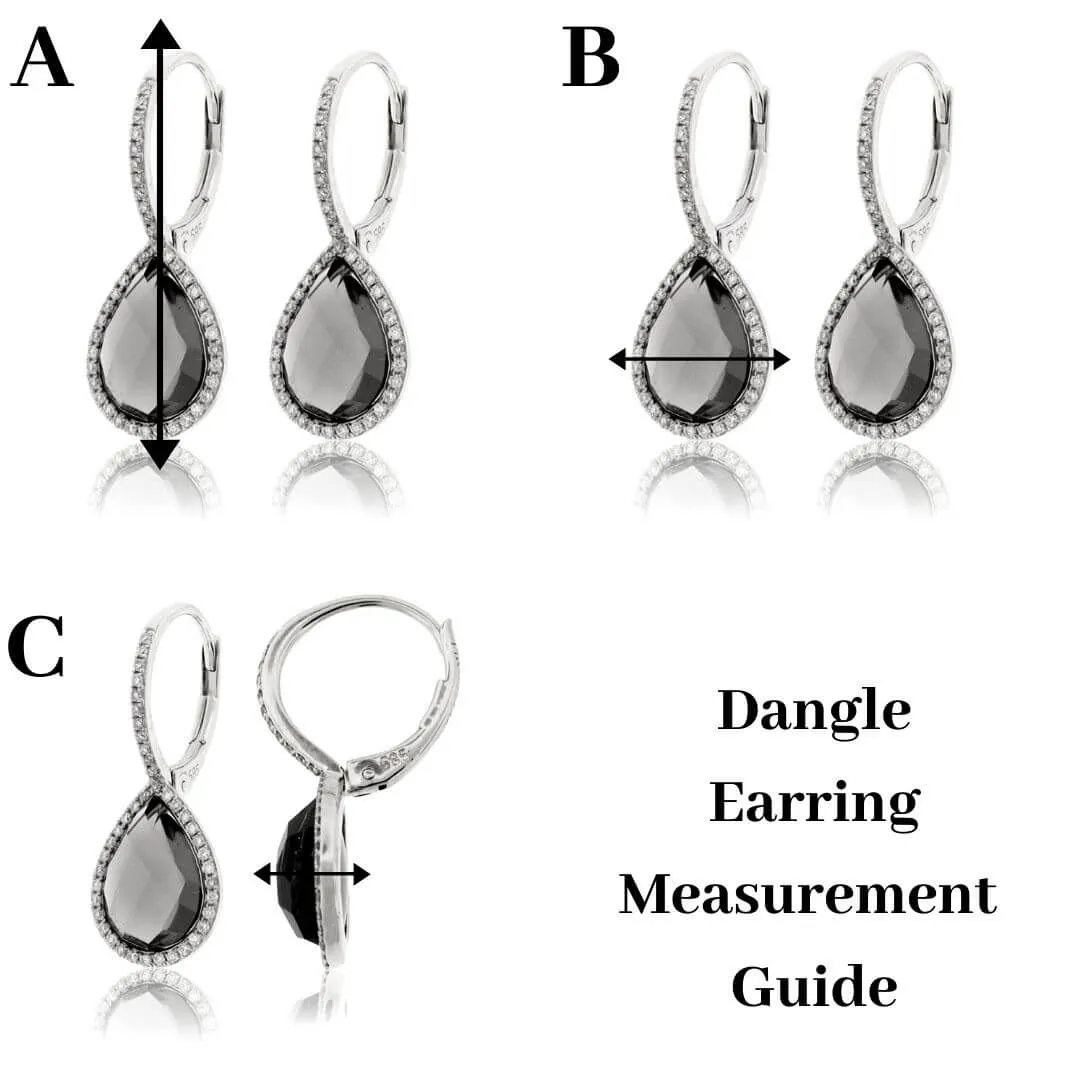 Pear Shaped Aquamarine Drop Diamond Halo Earrings