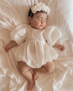 Penelope Baby Elastic Crown White