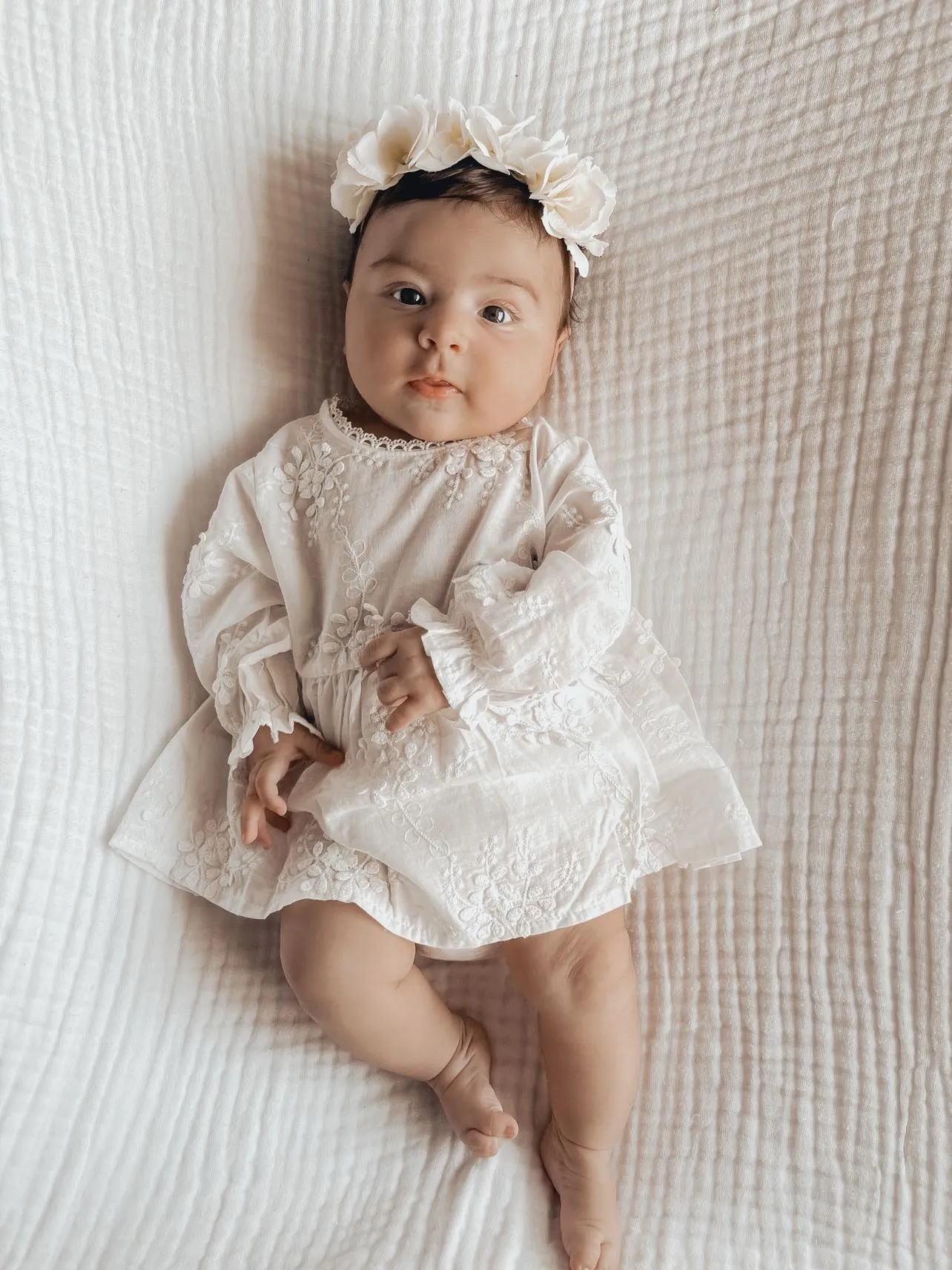 Penelope Baby Elastic Crown White