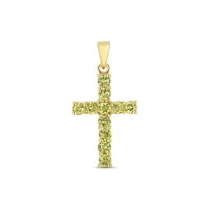 Peridot Cross Pendant PD275P