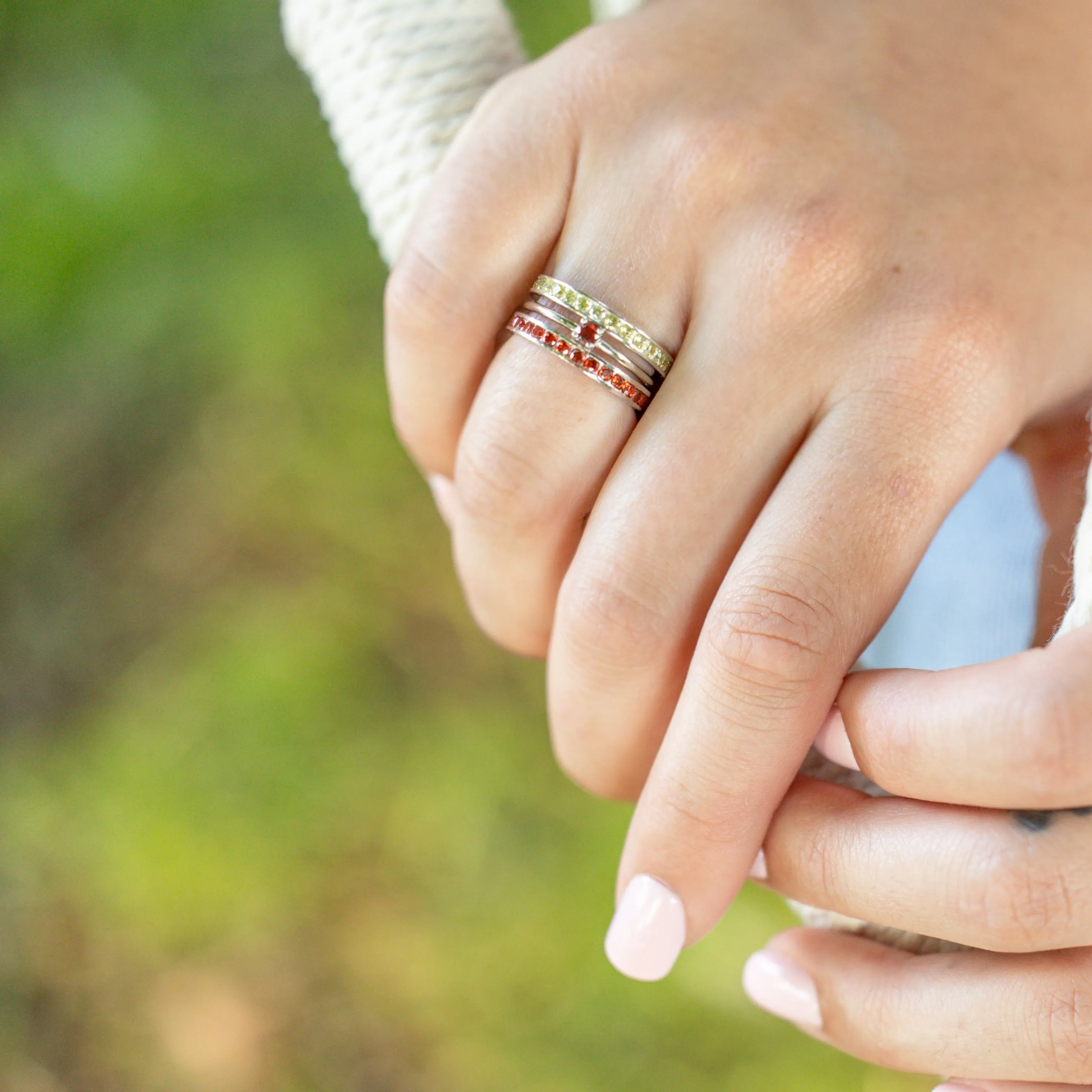 Peridot Eternity Band