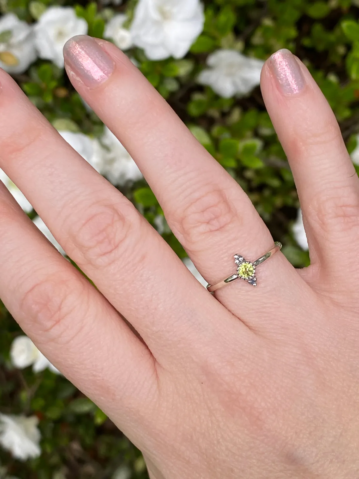 Petite Pointed Peridot Ring
