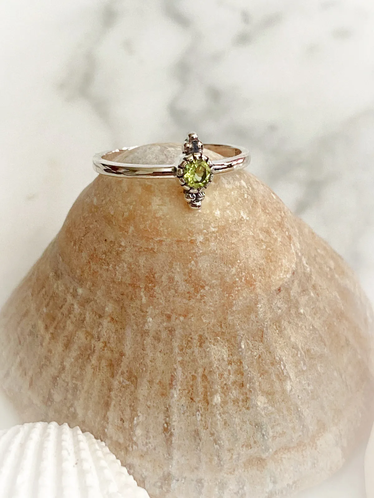 Petite Pointed Peridot Ring