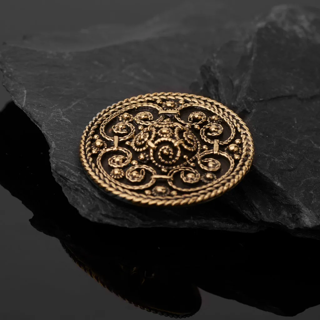 Premium Filigree Brooch, Bronze