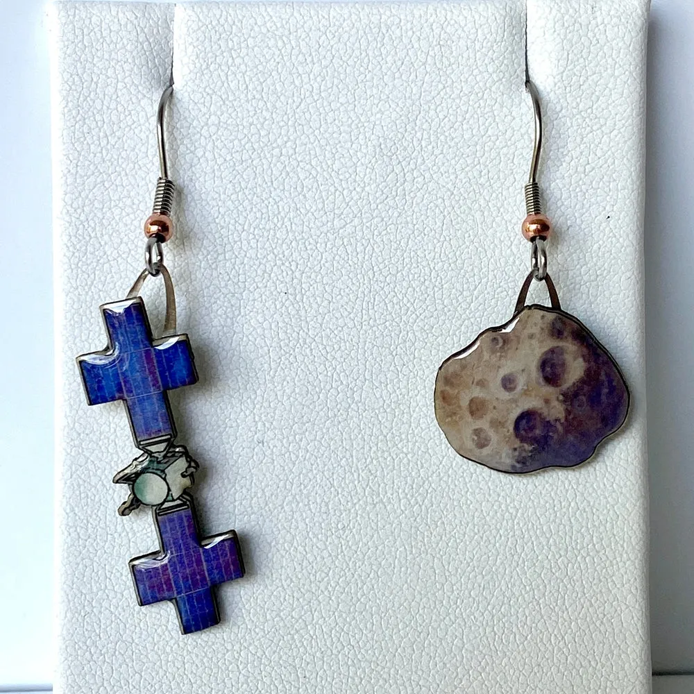 Psyche Mission   Asteroid Upcycled Paper Earrings
