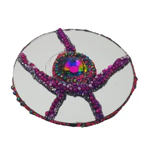 PURPLE AND SILVER CIRCULAR BROOCH - SEQUEL