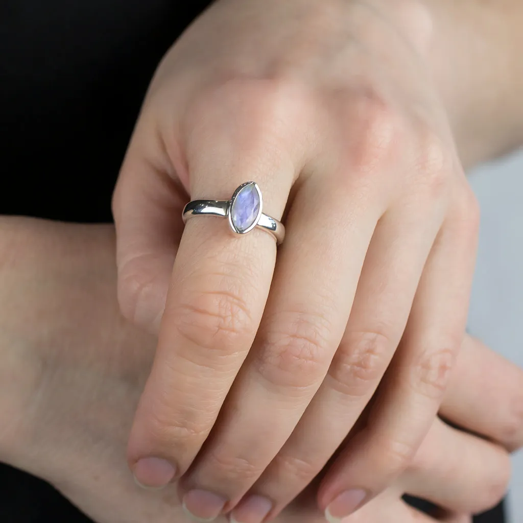 Rainbow Moonstone Ring