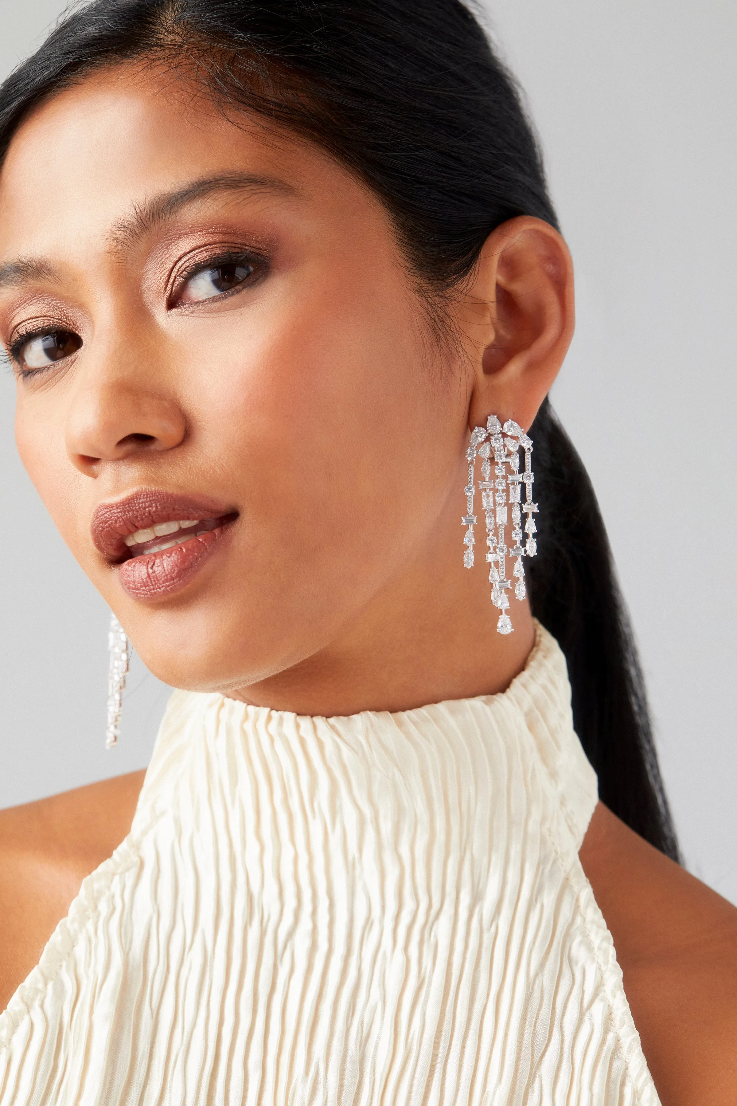 ROCKSTARS CZ CHANDELIER EARRINGS