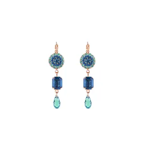 Round Pavé and Emerald Cut Leverback Earrings in "Chamomile" *Custom*