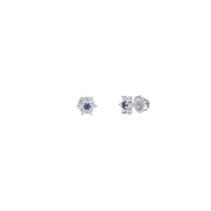 Sapphire and Diamond Flower Earrings