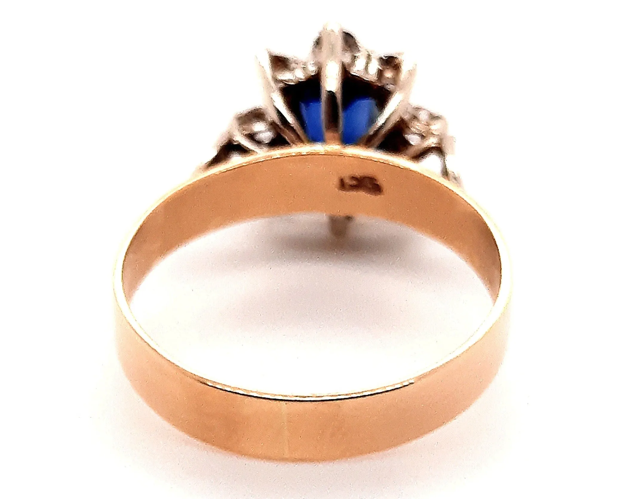 Sapphire and Spinel Yellow and White Gold Ring