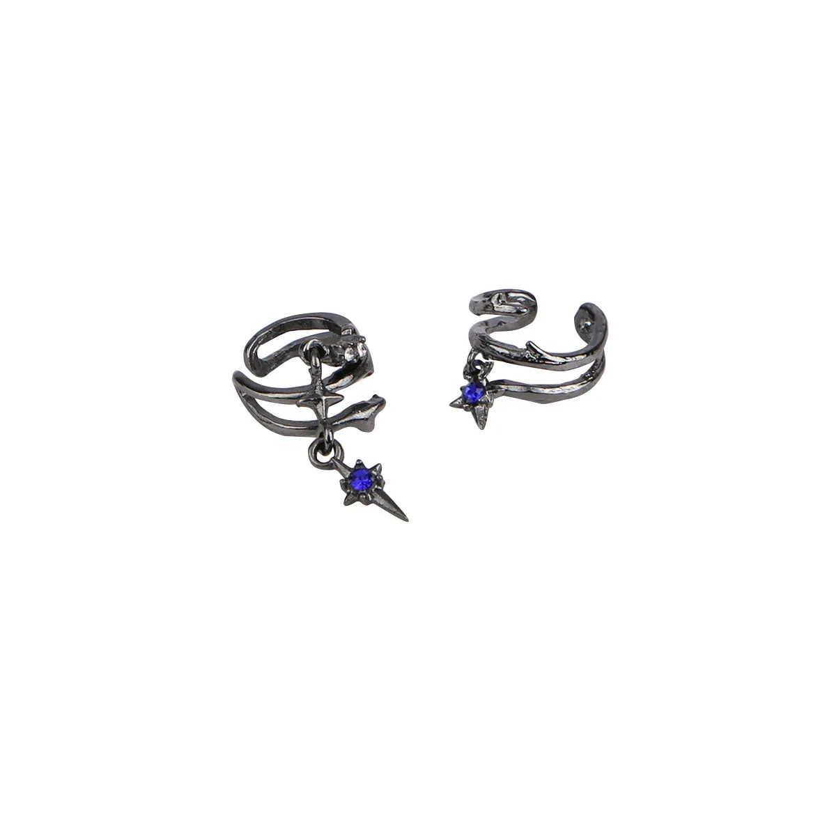 Sapphire Star Hoop Earrings