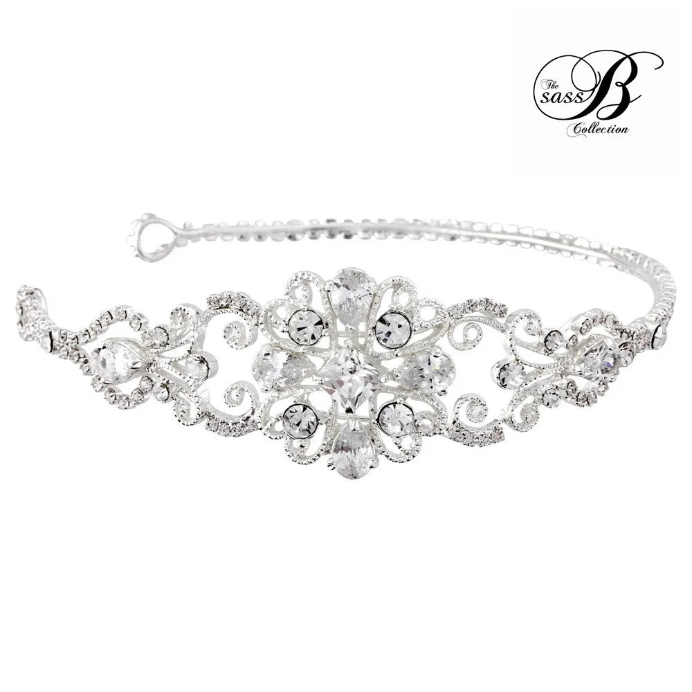 SassB Beatrice Crystal Side Tiara