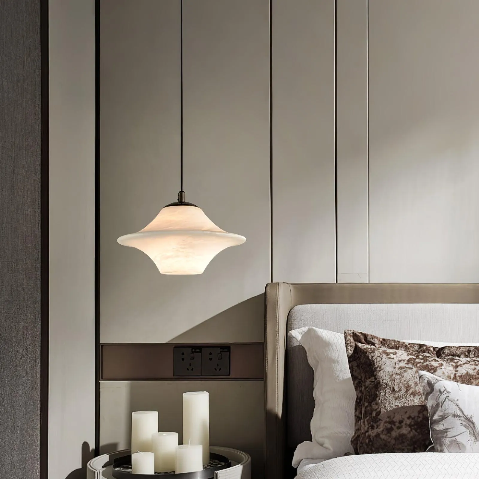 Saucer Alabaster Pendant Light