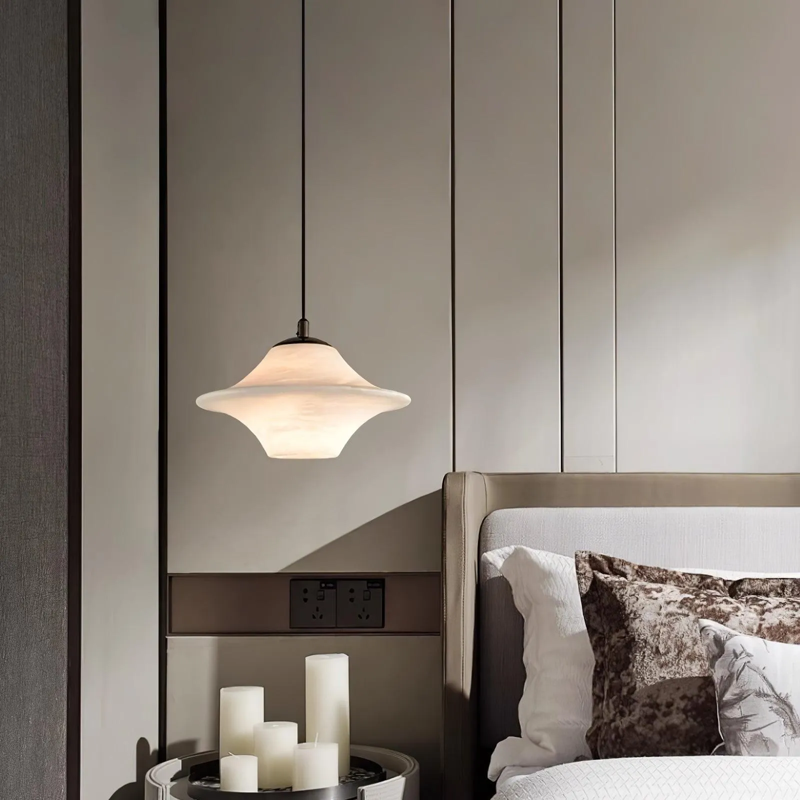 Saucer Alabaster Pendant Light