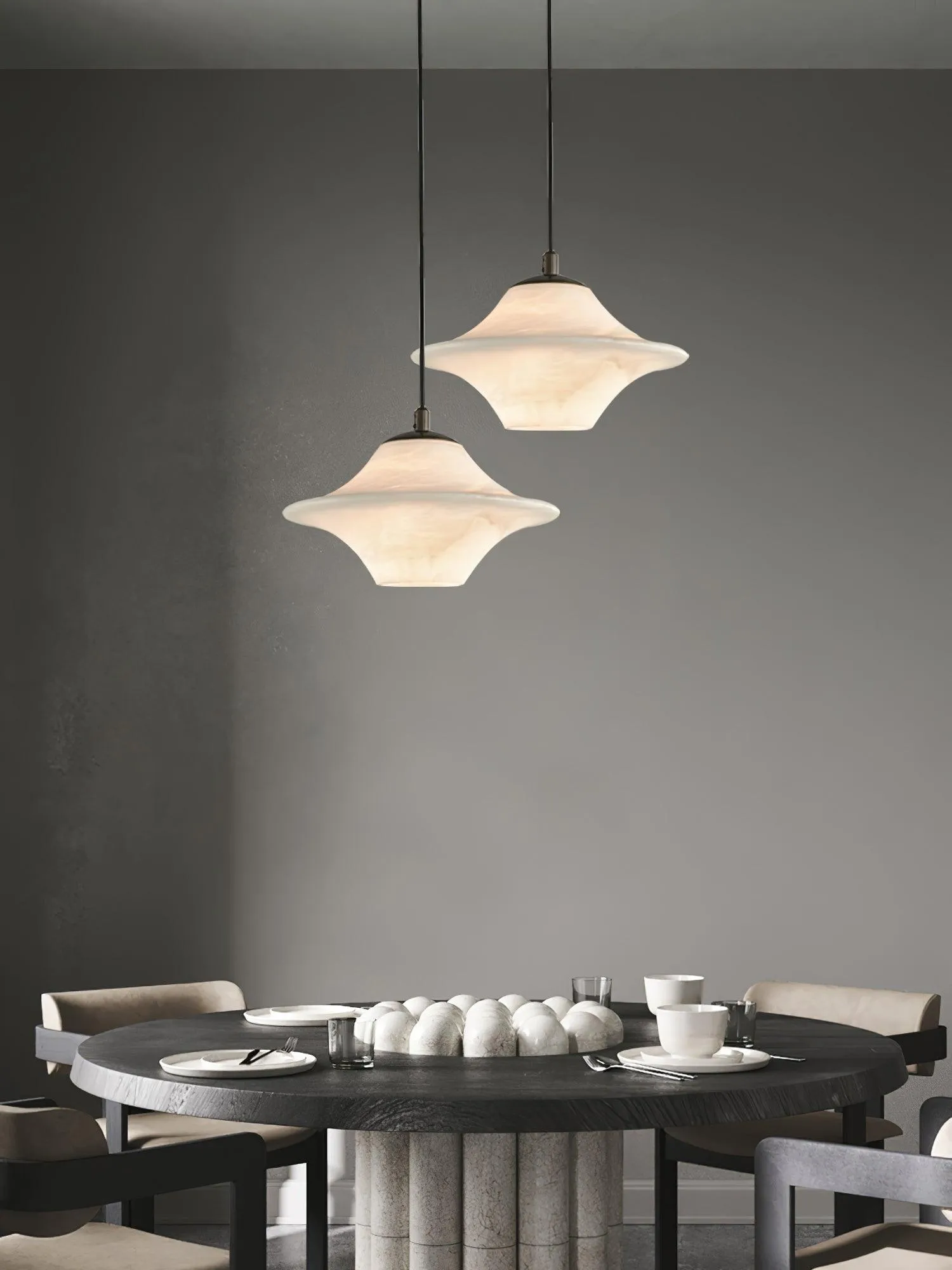 Saucer Alabaster Pendant Light