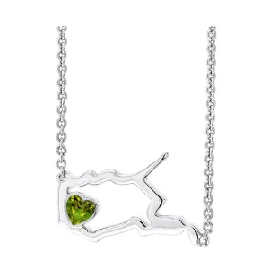 Silver Peridot 1/7Ctw Pendant