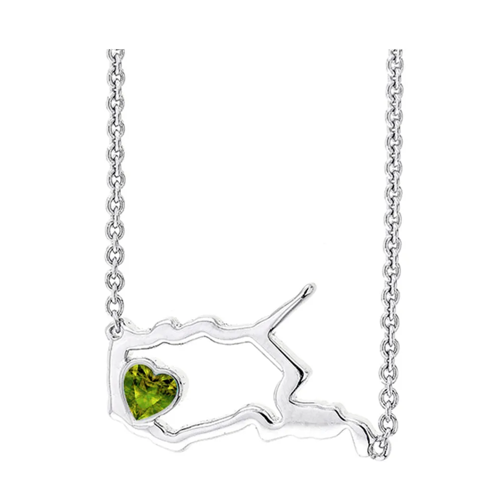 Silver Peridot 1/7Ctw Pendant