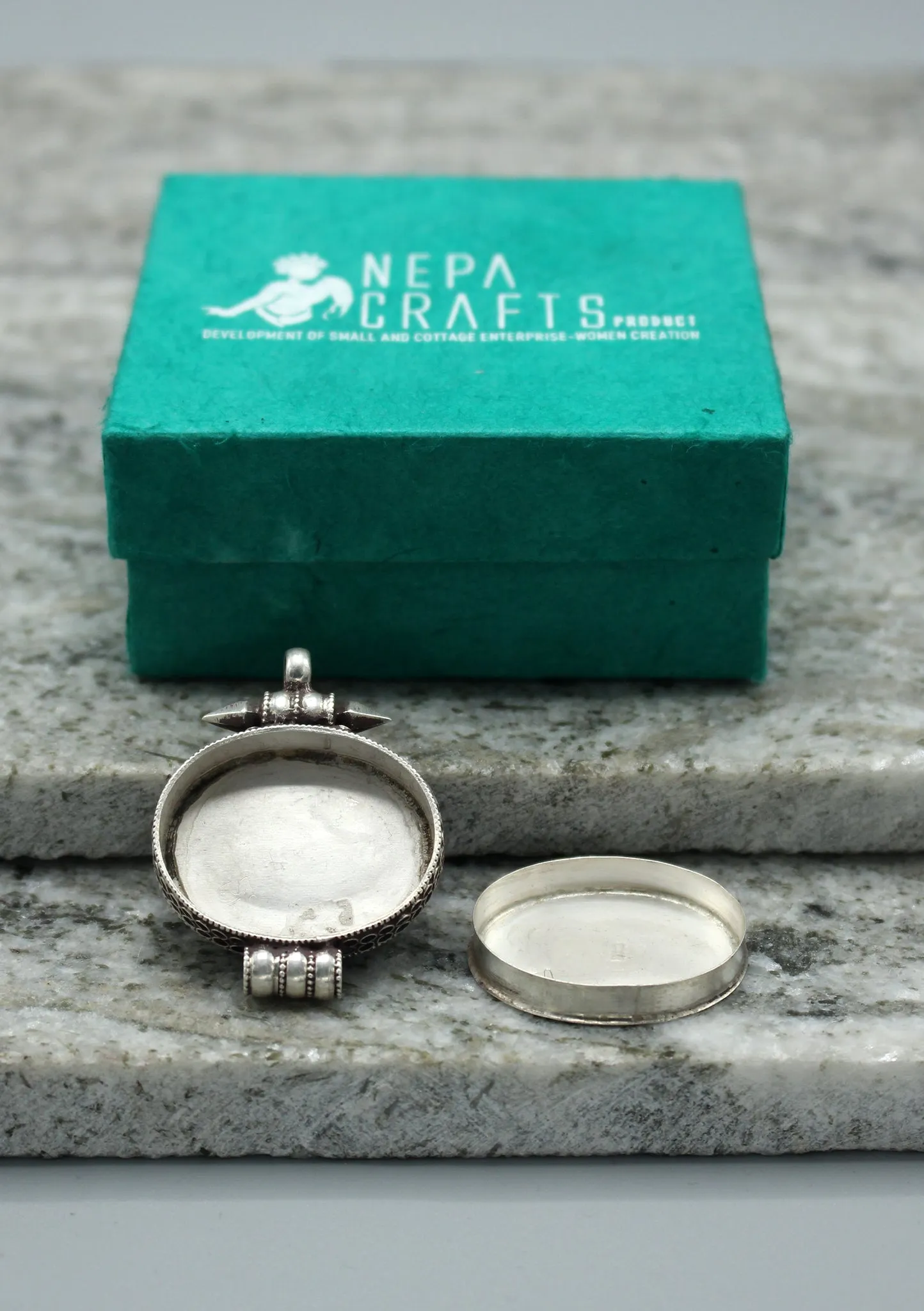 Silver Sterling 925 Mooon Stone Ghau Pendant