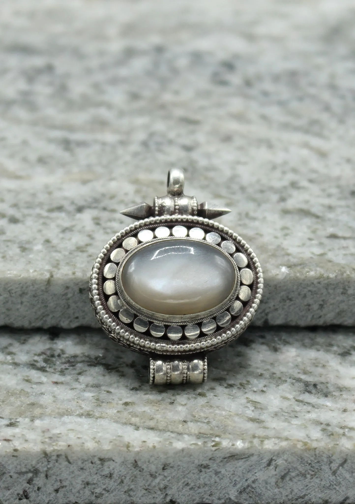 Silver Sterling 925 Mooon Stone Ghau Pendant