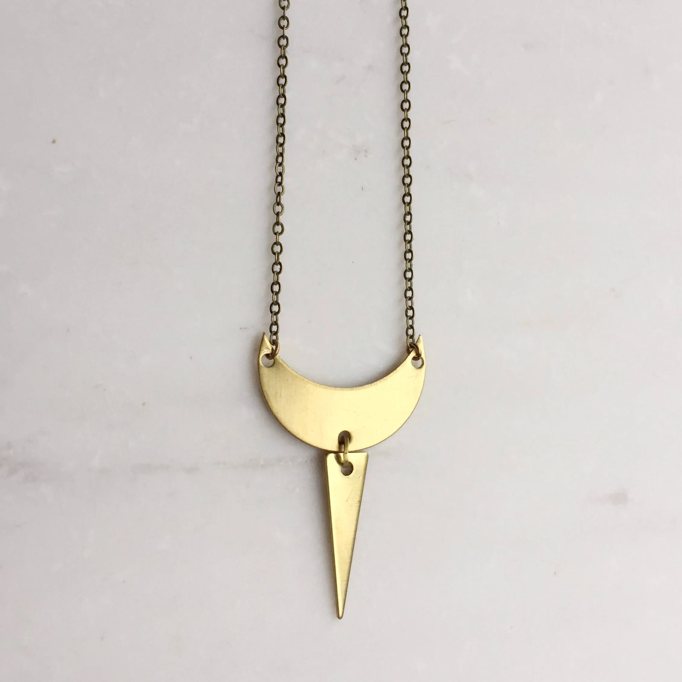 Simple Gold Spear Necklace