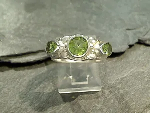 Size 7 Peridot, Sterling Silver Ring