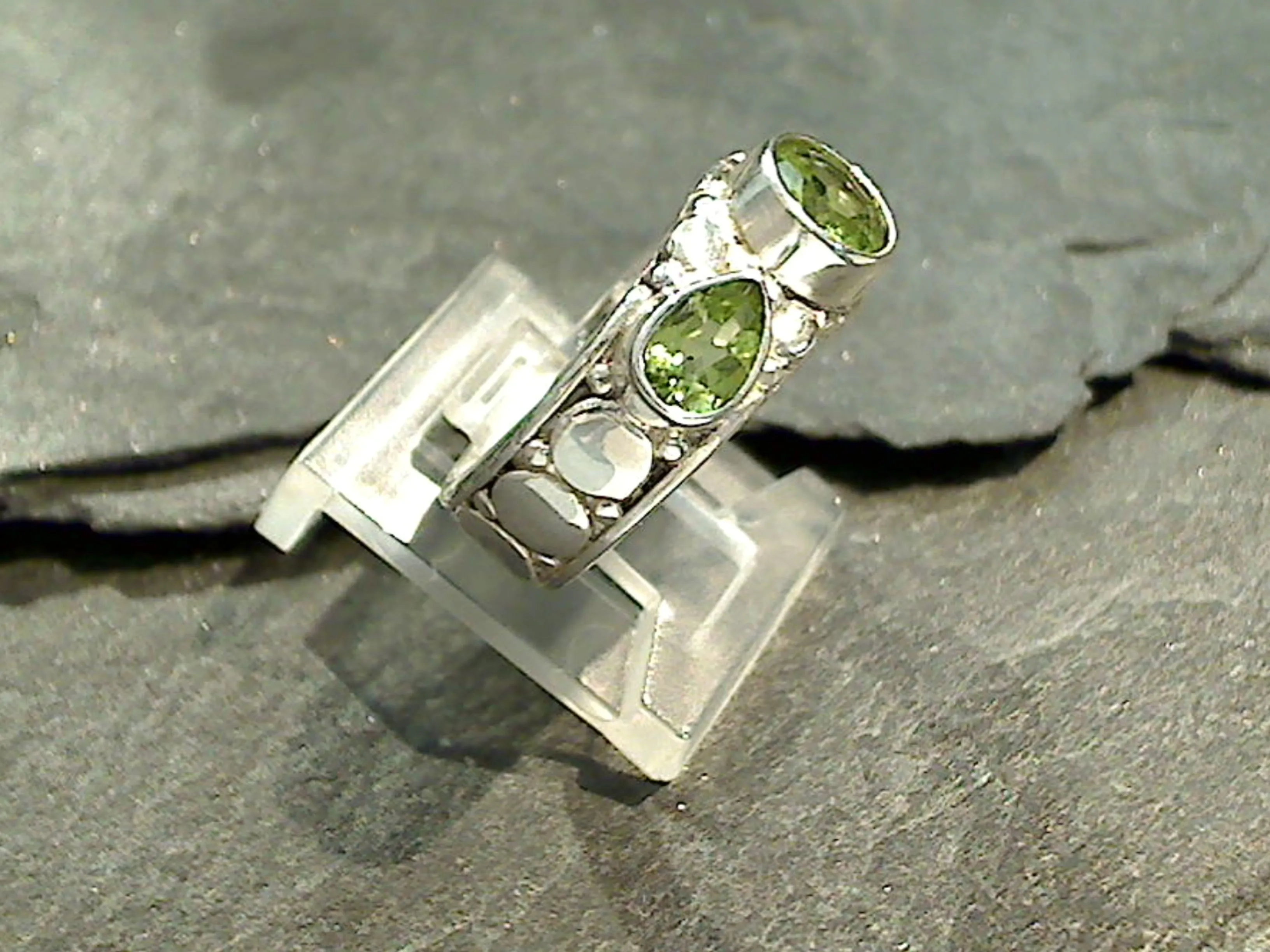 Size 7 Peridot, Sterling Silver Ring