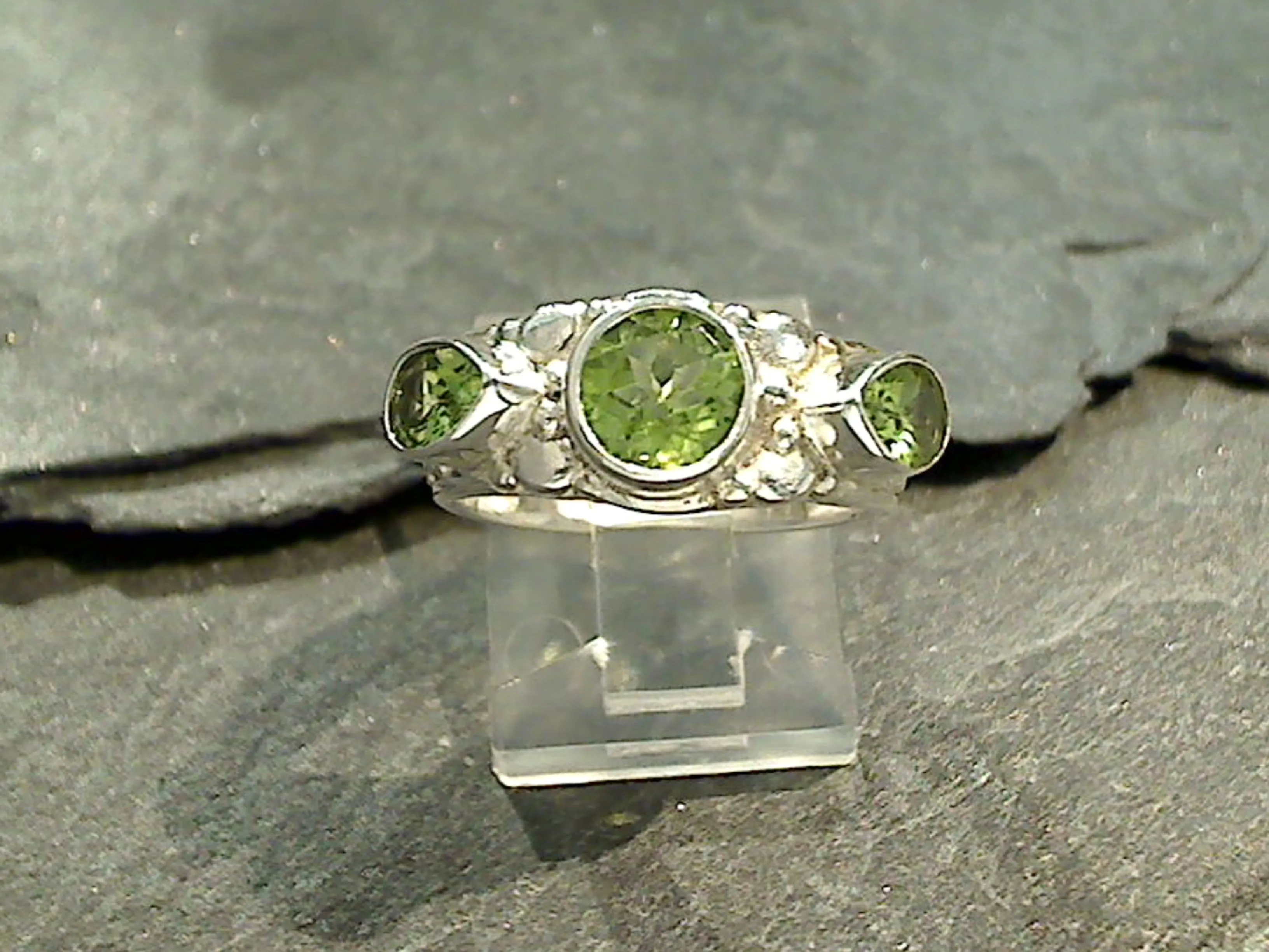 Size 7 Peridot, Sterling Silver Ring