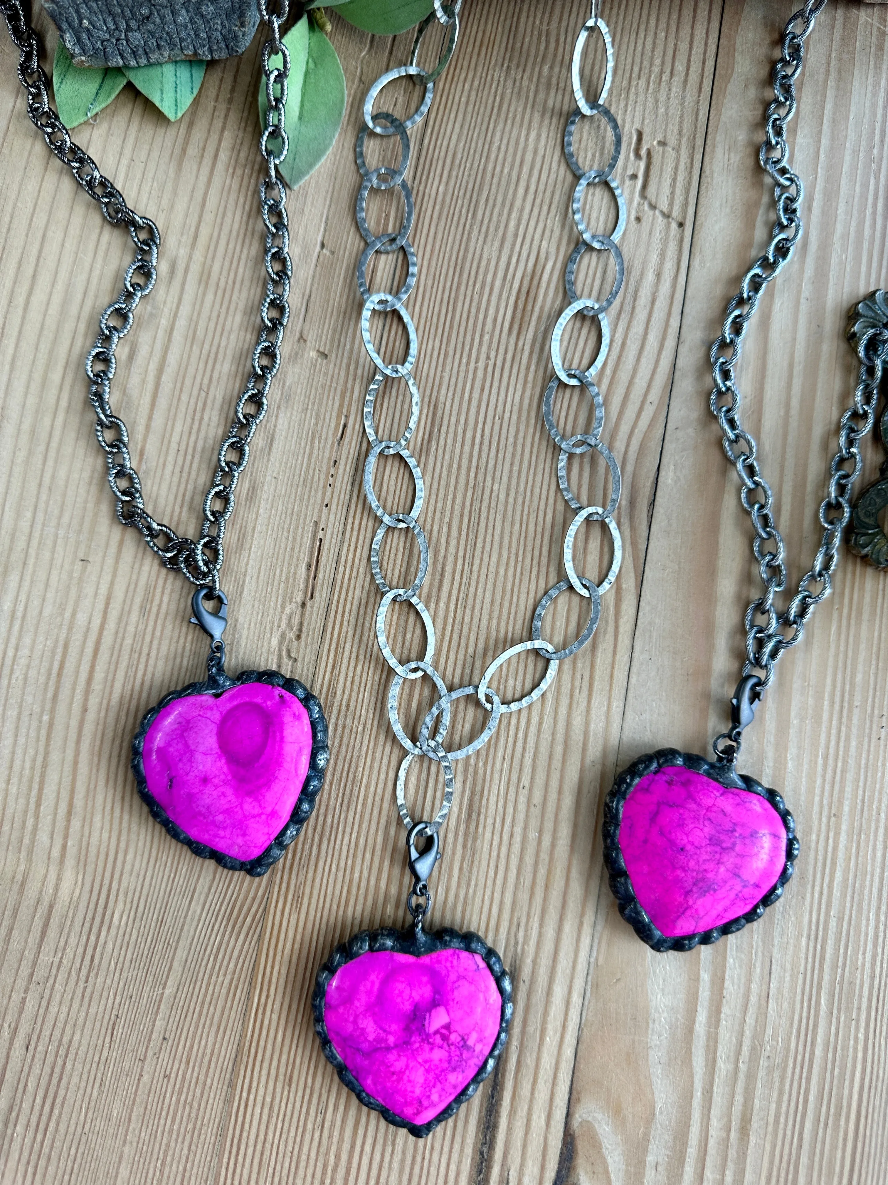 Soldered Fuchsia Heart Pendant