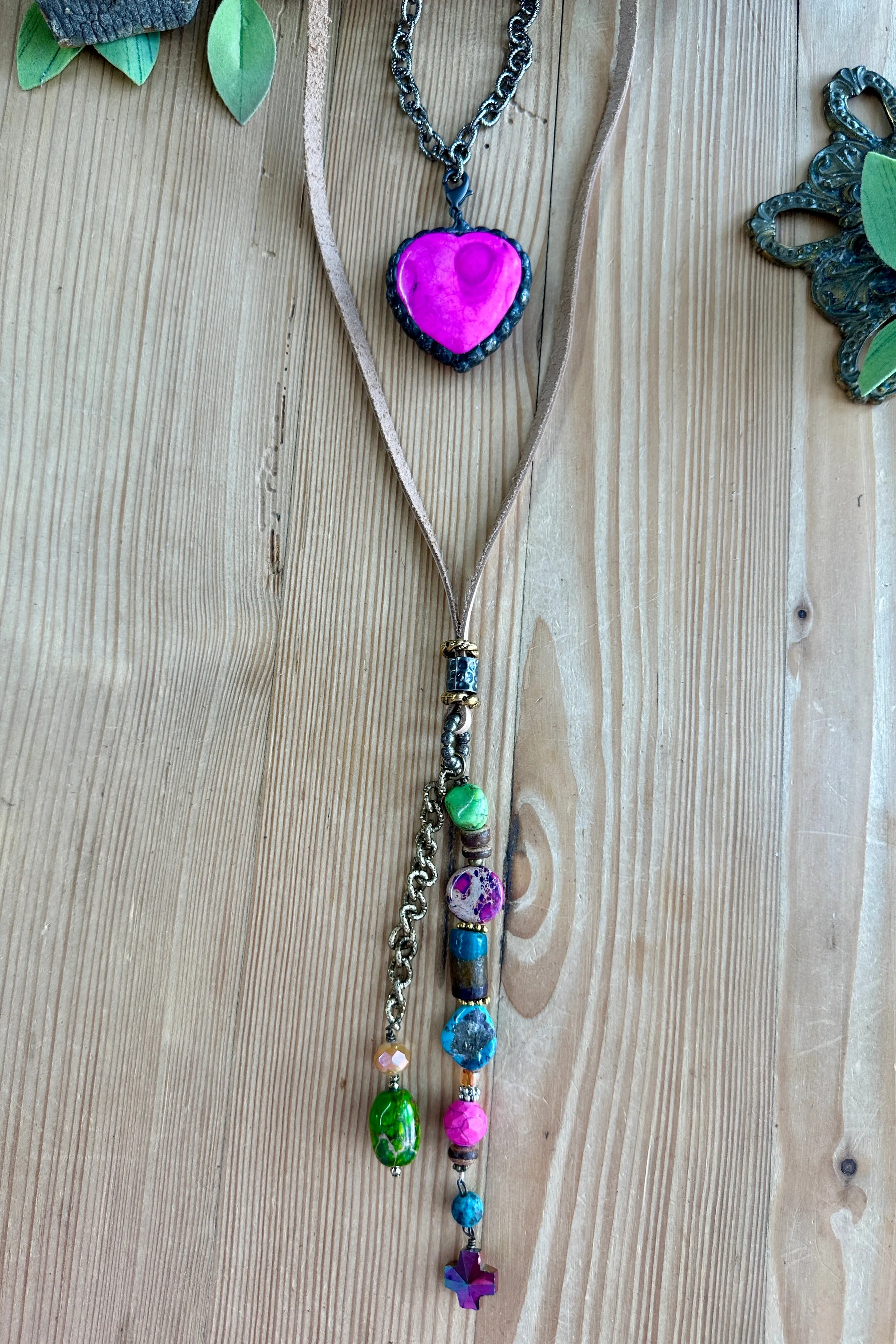 Soldered Fuchsia Heart Pendant