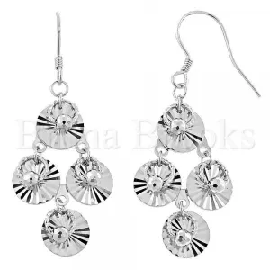 Sterling Silver 02.176.0011 Chandelier Earring, Diamond Cutting Finish, Rhodium Tone