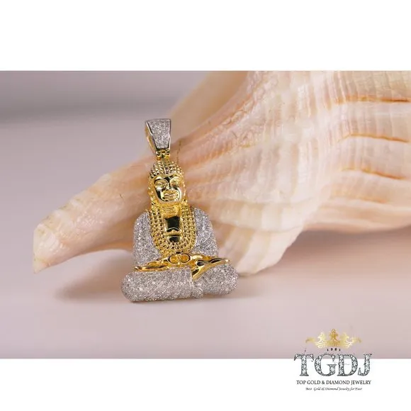 Sterling Silver Buddha Diamond Pendant