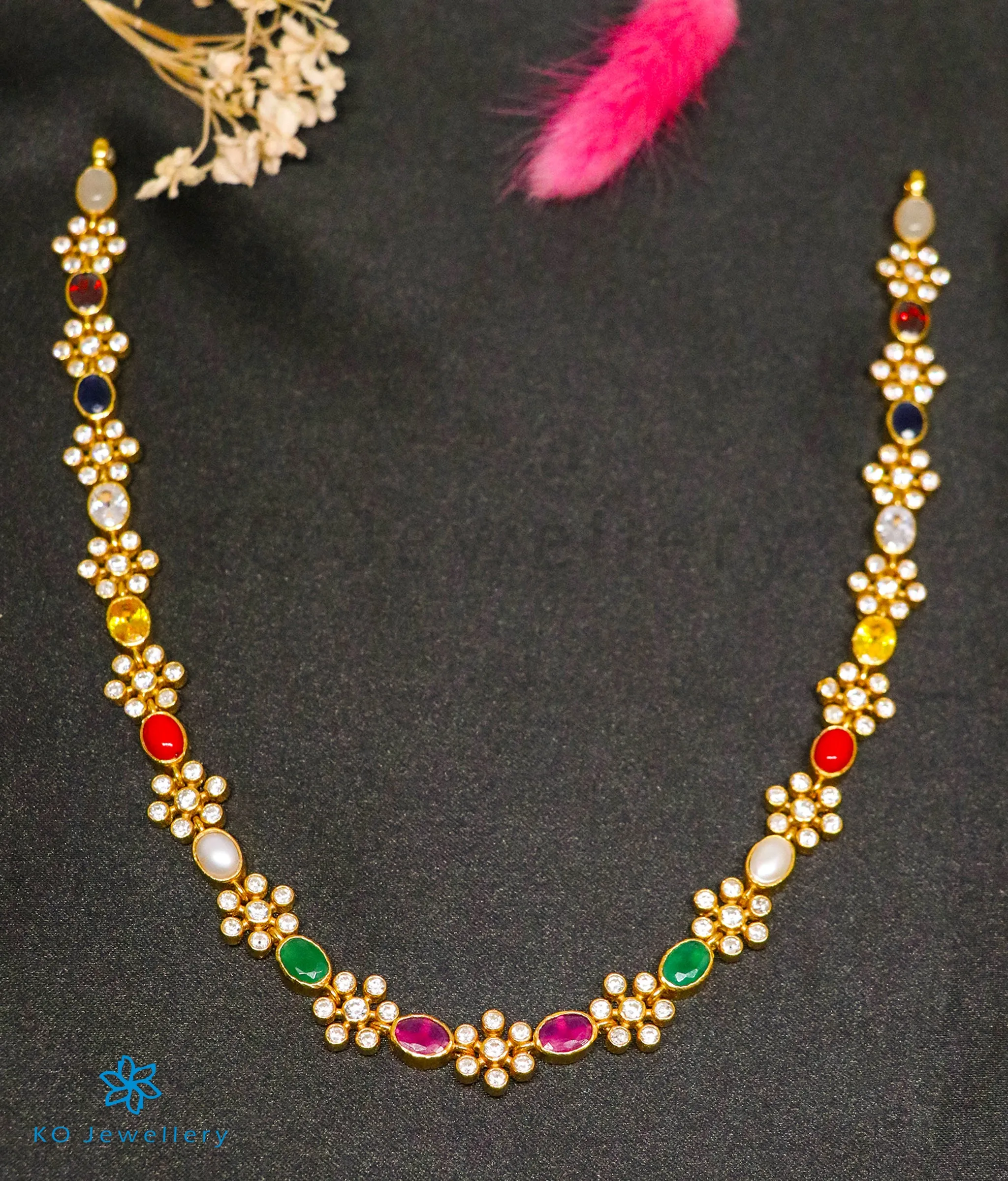 The Yajata Silver Navratna Necklace