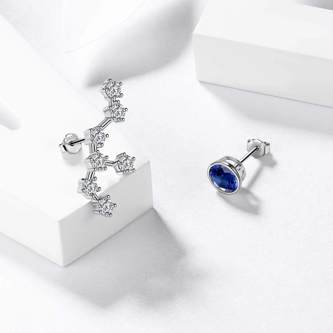 Virgo Earrings September Birthstone Zodiac Studs Women Girls Jewelry Birthday Gift