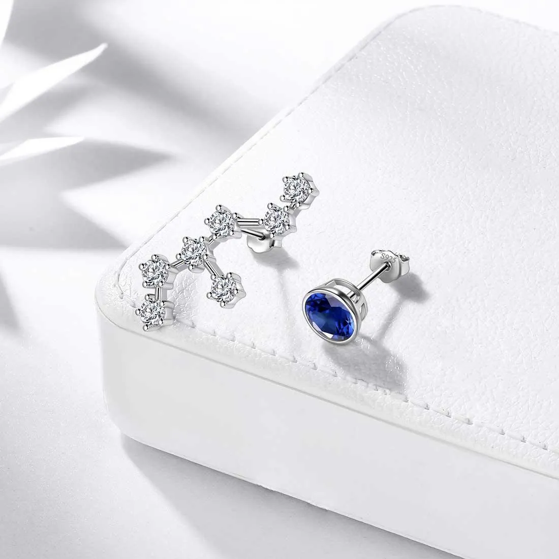 Virgo Earrings September Birthstone Zodiac Studs Women Girls Jewelry Birthday Gift