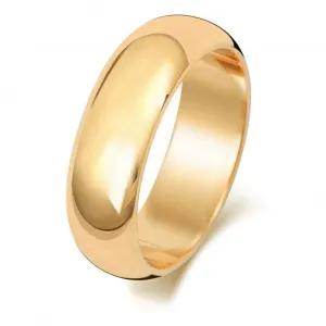 Wedding Band  9ct D Shape 6mm Wedding  Ring W106UL