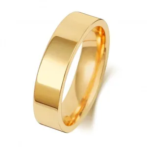 Wedding Band 9K Flat Court 5mm-1.2 Wedding  Ring W125L