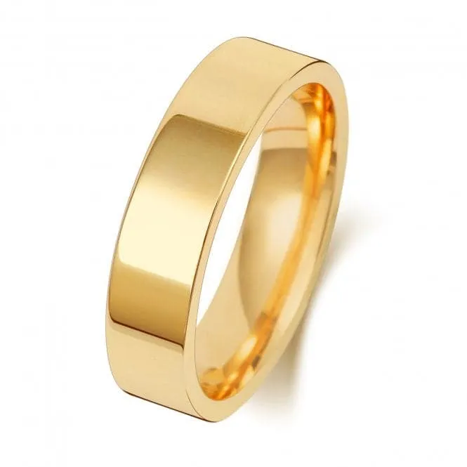 Wedding Band 9K Flat Court 5mm-1.2 Wedding  Ring W125L
