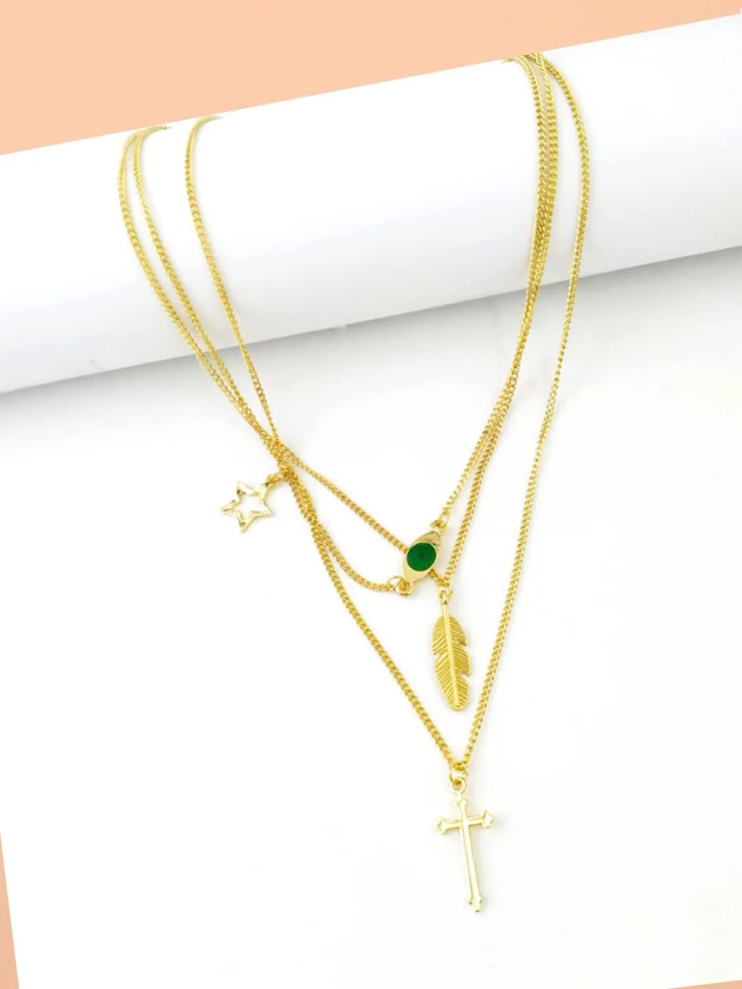 Yellow Chimes Layered Choker Necklace for Women Multi Color Plated Thick Chain Multi Layer Chain Choker Necklace for Girls and Women (NK 10)