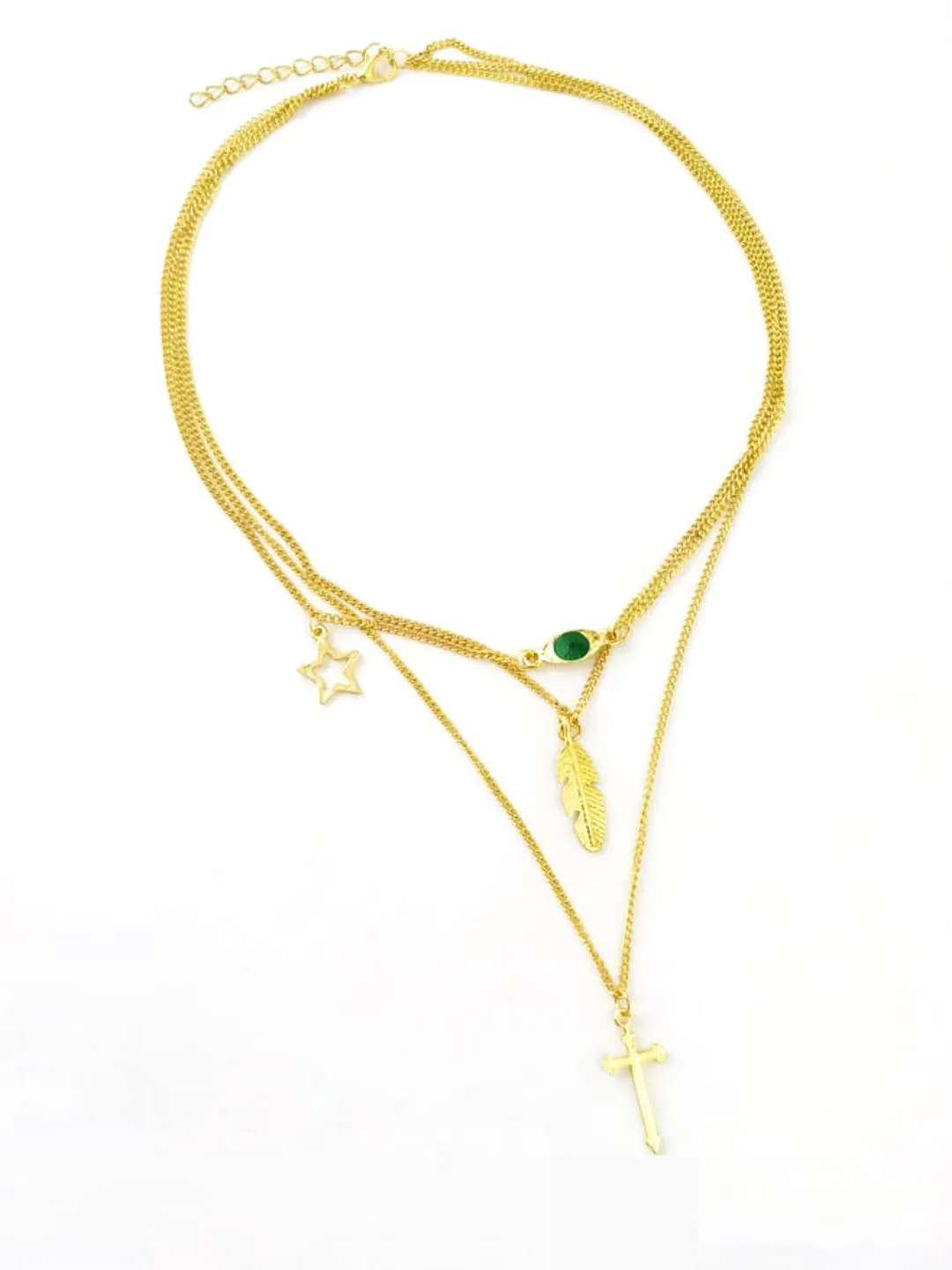 Yellow Chimes Layered Choker Necklace for Women Multi Color Plated Thick Chain Multi Layer Chain Choker Necklace for Girls and Women (NK 10)