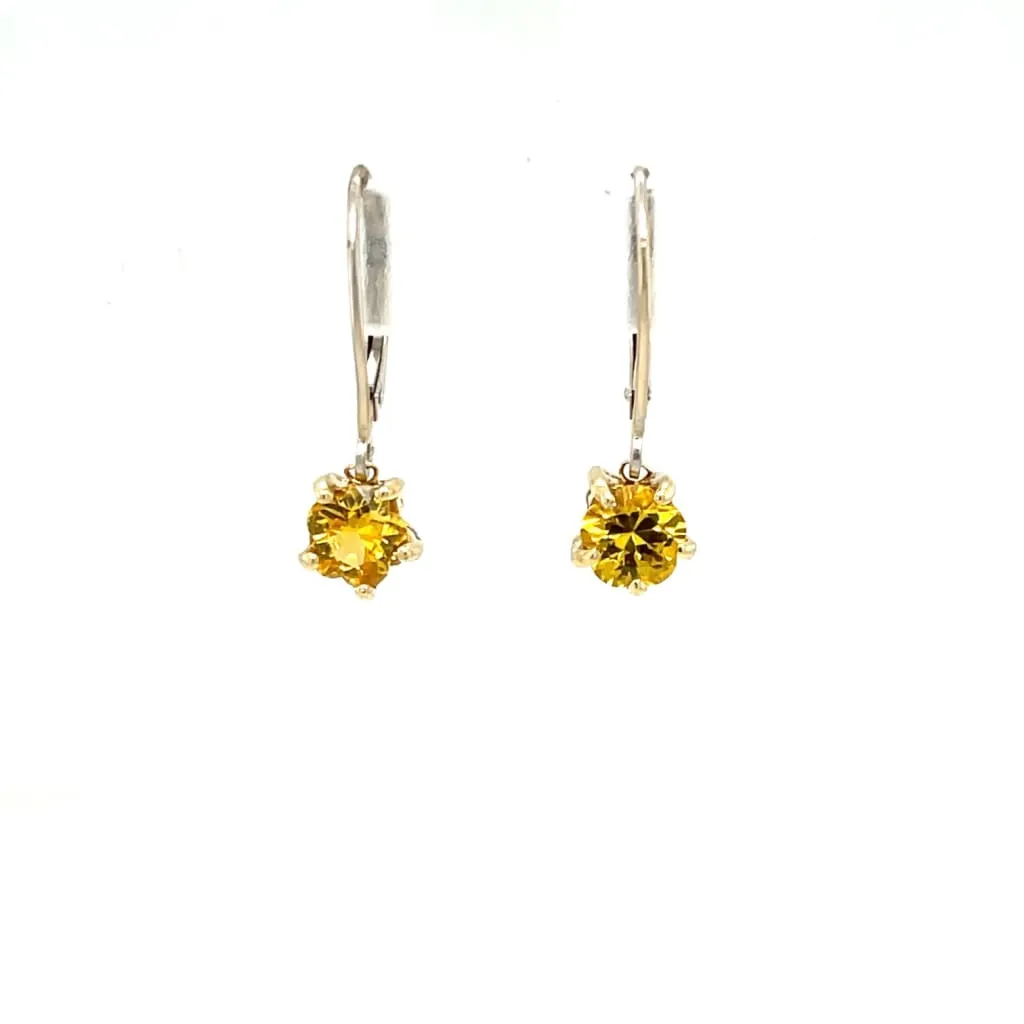 Yellow Sapphire Earrings 14k Yellow and White Gold at Regard Jewelry in Austin, Texas