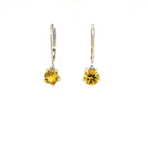 Yellow Sapphire Earrings 14k Yellow and White Gold at Regard Jewelry in Austin, Texas