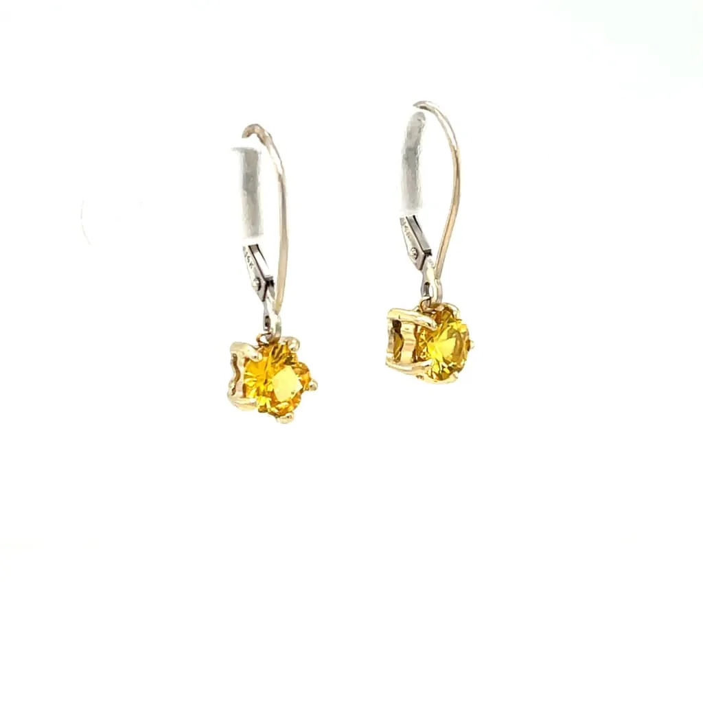 Yellow Sapphire Earrings 14k Yellow and White Gold at Regard Jewelry in Austin, Texas