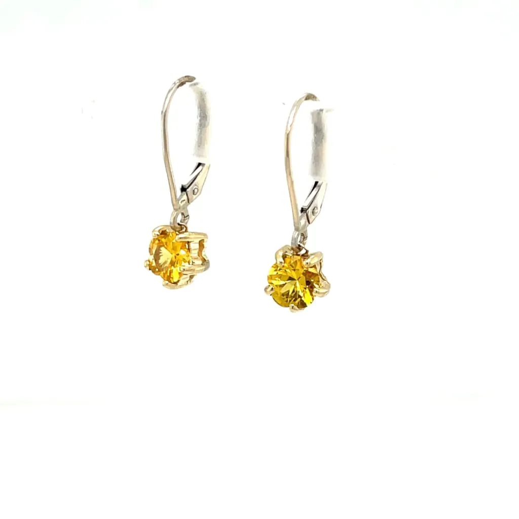 Yellow Sapphire Earrings 14k Yellow and White Gold at Regard Jewelry in Austin, Texas