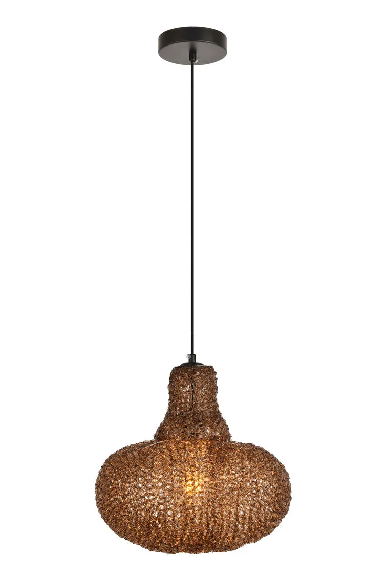 ZC121-LDPD2061 - Living District: Finola Collection Pendant D11.8'' H12.6 Lt:1 Black and Coffee Finish